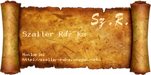 Szaller Réka névjegykártya